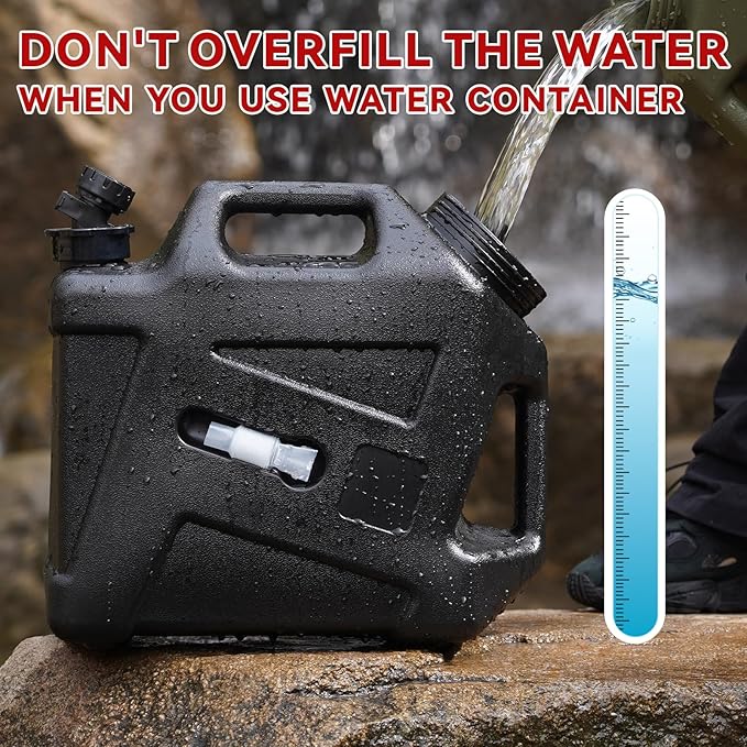 Camping Water Jug - 3.2 Gallan Water Container with Spigot | Portable Water Tank for Outdoor Hiking Picnic Supplies - Black-NeatNest