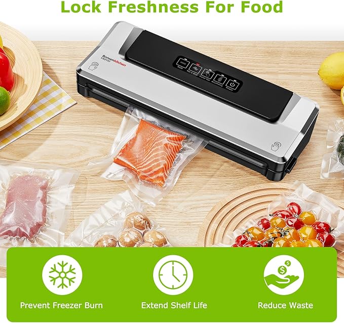 Bonsenkitchen Precut Vacuum Sealer Bags, 50 Pint 6" x 9" Food Sealer Bags, Food Grade, BPA Free, Heavy Duty, Customized Size Vacuum Bags for Vac Storage, Meal Prep or Sous Vide Cooking, VB10-NeatNest