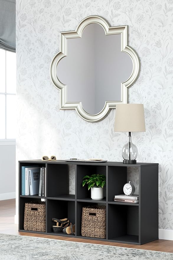 Signature Design by Ashley Langdrew 8 Cube Storage Organizer or Bookcase, Black