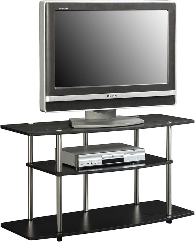 Convenience Concepts Designs2Go No Tools 46 inch 3 Tier Wide TV Stand, Black-NeatNest