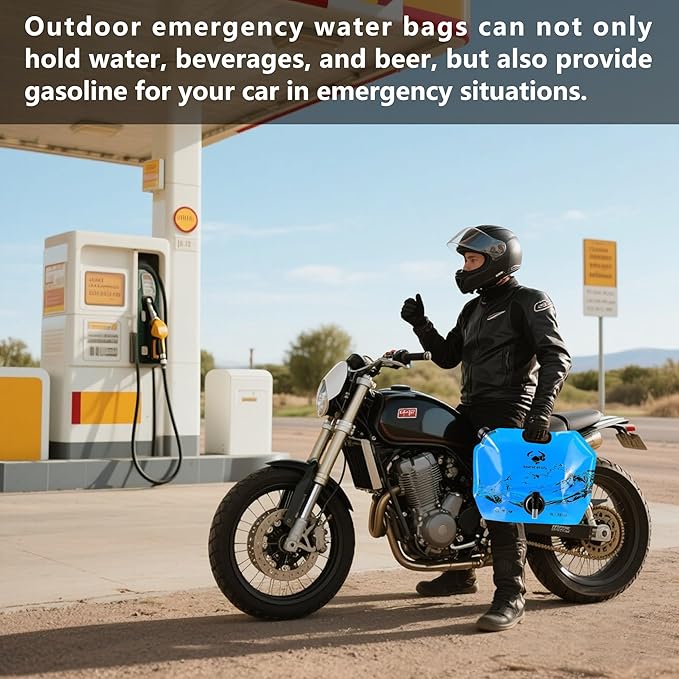 Collapsible 8L Water Storage Bag, BPA-Free Portable Folding Water Jug with Adjustable Faucet, Leakproof Emergency Water Bag for Camping, Hiking, Riding, Outdoor Sport (Blue, 1)-NeatNest