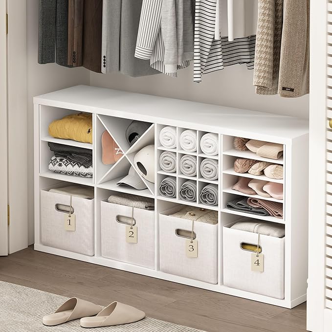 Furinno Cubicle 3-Shelf File Organizer Cube Insert (Does not fit IKEA Kallax Shelving), White