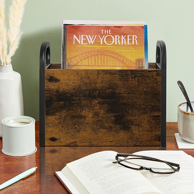 YINMIT Magazine Holder, Magazine Rack Floor, Magazine Storage Basket, Folder Organizer Bin for Books, Newspapers, Tablets-NeatNest