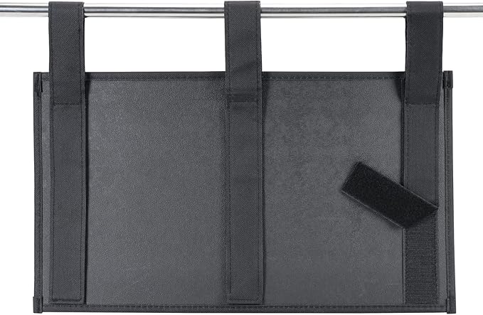 Hanging Bedside Caddy, Bedside Storage Organizer for Magazine, Phone, Remote control (6 Pockets-Black)-NeatNest