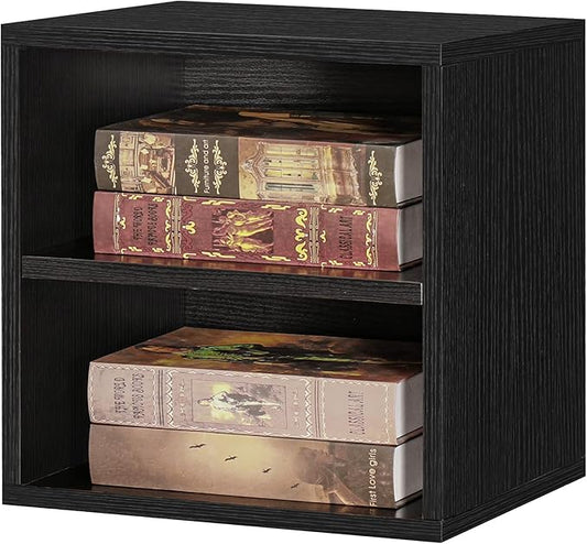 FUSUNBAO DIY Cube Storage Organizer Stackable Cubes for Home Books Clothes Toy -Modular Cubby Storage System-Office Cubical-Bookcase Closet (Black, 1 Layer Cube)-NeatNest