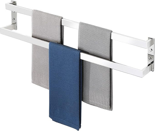 Alise Double Towel Bar 32", SUS304 Stainless Steel Towel Racks for Bathroom Wall Mounted, Space Saving Bathroom Towel Holder, Long Towel Hanger, Polished Chrome