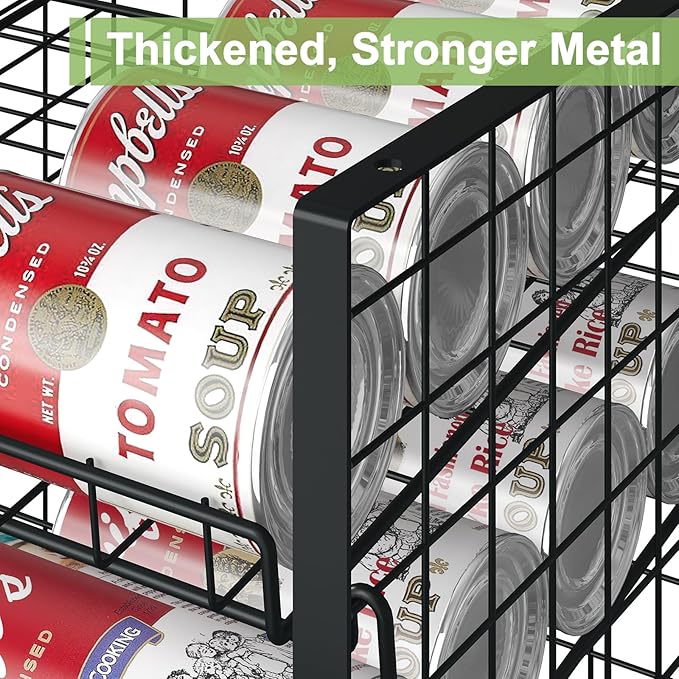 JKsmart 3-Tier Stackable Can Rack Organizer for Pantry, Adjustable Can Storage Holder for Various Ounces of Canned food Soda Drinks, Can Dispenser for Kitchen Cupboard Cabinet, 2 Pack-NeatNest