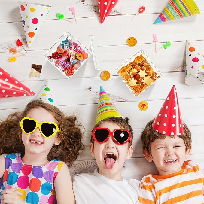 Blulu 8 Pieces Clear Acrylic Plastic Jewelry Box Mini Storage Box Mini Cube Containers with Lids for Candy Pill and Tiny Jewelry(Square,3.3 x 3.3 x 3.3 Inch)-NeatNest