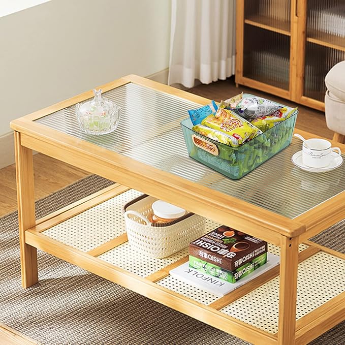 Clear Pantry Storage Organizer Bins, Green, 6 Packs-NeatNest