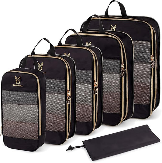 Expandable Compression Packing Cubes for Suitcases,6 Set Lightweight Compressible Travel Packing Organizer for Carry on Suitcase,Organizer Bags Set as Travel Essentials for Women-NeatNest