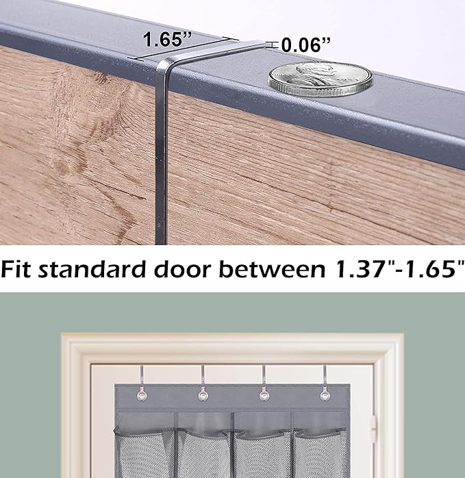 Over the Door Shoe Rack Organizer with 24 Mesh Pockets Hanging Pocket Organizer for Bedroom Bathroom Kitchen Stroage (24 Pockets)-NeatNest