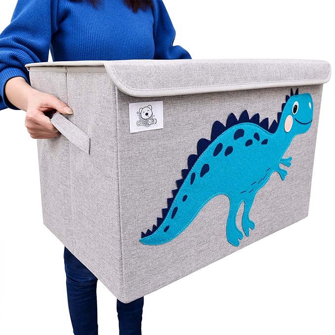 CLCROBD Foldable Large Kids Toy Chest with Flip-Top Lid, Collapsible Fabric Animal Toy Storage Organizer/Bin/Box/Basket/Trunk for Toddler, Children and Baby Nursery (Llama)-NeatNest