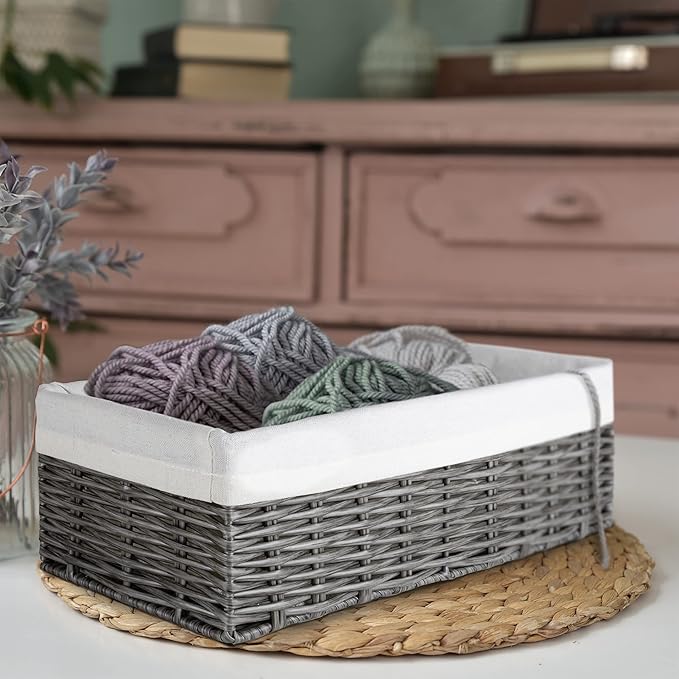 Brookstone Wicker Shelf Storage Basket Decorative Shelf Bin, bathroom organizers and storage, Boho Living Room Decor, Summer Storage 2025 - Single Basket-NeatNest