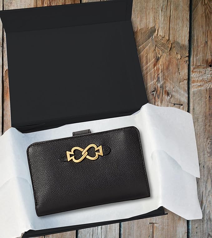 2 Pack Black Hard Gift Box with Magnetic Closure Lid 7" x 5" x 1.6" Rectangle Boxes For Gifts With Black Glossy Finish (Black, 2 Boxes)-NeatNest