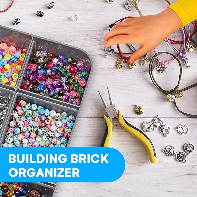 Bins & Things Stackable Storage Container with 2 Trays - Gray Craft Storage/Craft Organizers and Bead Organizer Box/Art Supply-NeatNest