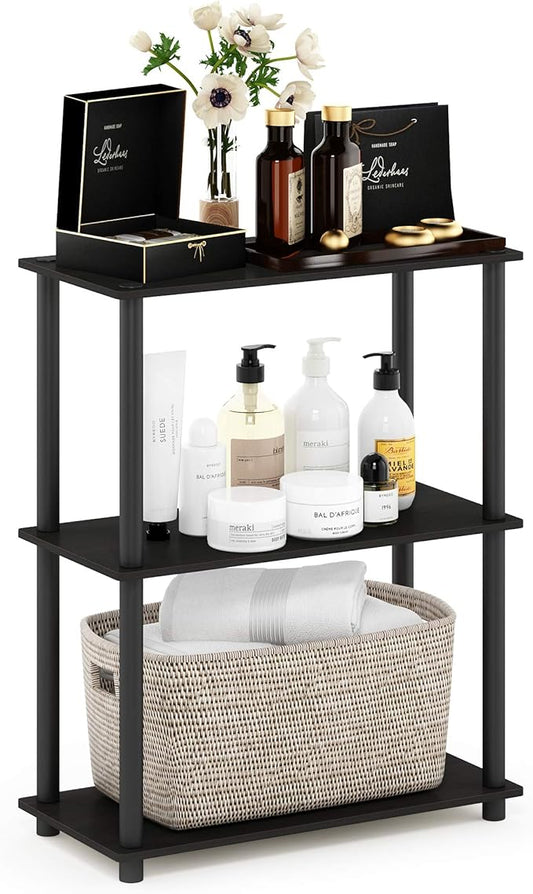 Furinno Turn-N-Tube Display Rack, 3-Tier Single, Espresso/Black-NeatNest