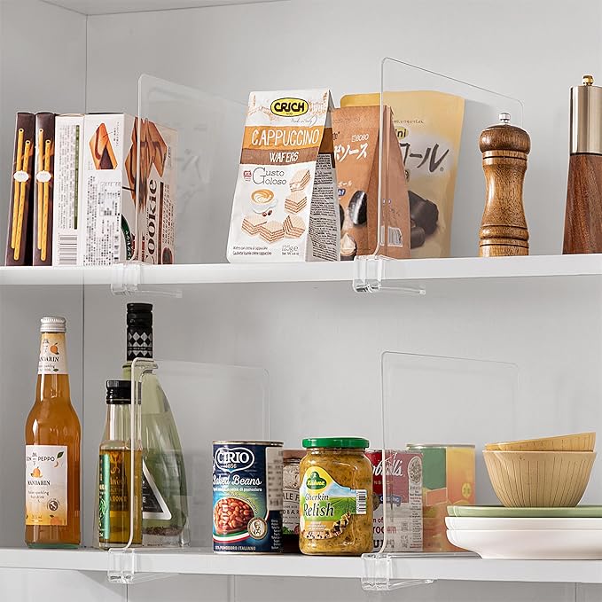 HBlife 𝟭𝟮 𝗜𝗻𝗰𝗵𝗲𝘀 𝗧𝗮𝗹𝗹 [𝗘𝘅𝘁𝗿𝗮 𝗧𝗮𝗹𝗹 𝗩𝗲𝗿𝘀𝗶𝗼𝗻] Clear Shelf Dividers, 2 Pack Purse Organizer for Closet Perfect for Sweater, Shirts, Handbags, Acrylic Bookshelf for Organization-NeatNest