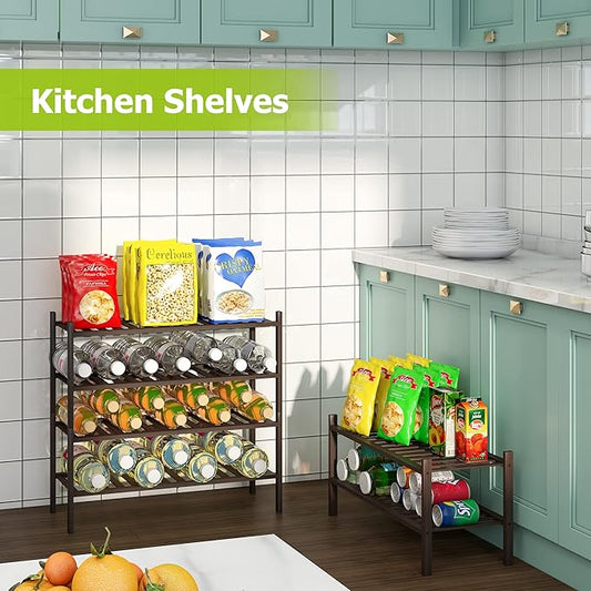 BMOSU 2-Tier Bamboo Shoe Rack Premium Stackable Shoe Shelf Storage Organizer for Hallway Closet Living Room Entryway Organizer (Brown Bamboo)-NeatNest