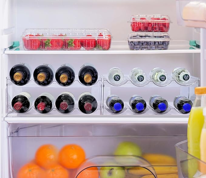 Homecor 5 Pack Water Bottle Organizer, Upgrade Stackable Kitchen Home Pantry Organization and Storage, Plastic Water Bottle Holder for Fridge Cabinet Cupboard Storage, Wine Tumbler Mug Cup Organizer-NeatNest