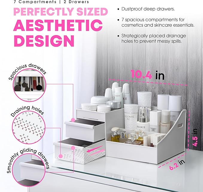 Make Up Organizers For Vanity, Skin Care Organizer, Make Up Organizers For Counter, Countertop Makeup Organizers, Bathroom Vanity Organizer, Makeup Storage Organizer-NeatNest