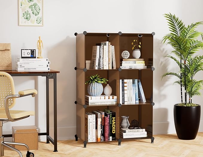 6-Cube Storage Organizer, Closet Organizer Storage Shelf Bookcase Bookshelf with Metal Hammer, Storage Cubes Organizer Cabinet for Kids, Closet, Bedroom, Bathroom, (11.8x11.8x11.8 inch)-NeatNest
