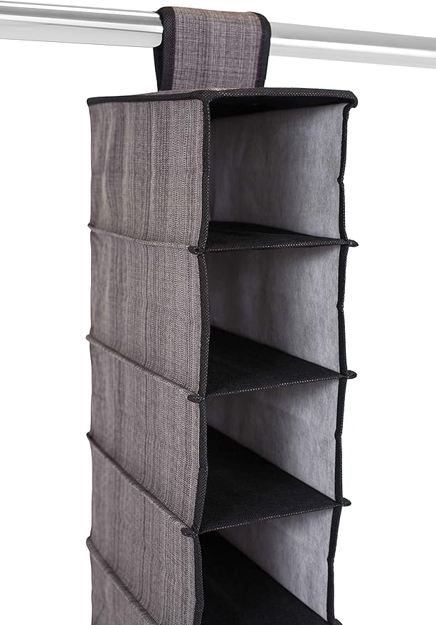 Internet’s Best 10 Tier Hanging Shoe Organizer - Narrow Shelf Closet Shoe Rack - Footwear Storage - Grey-NeatNest