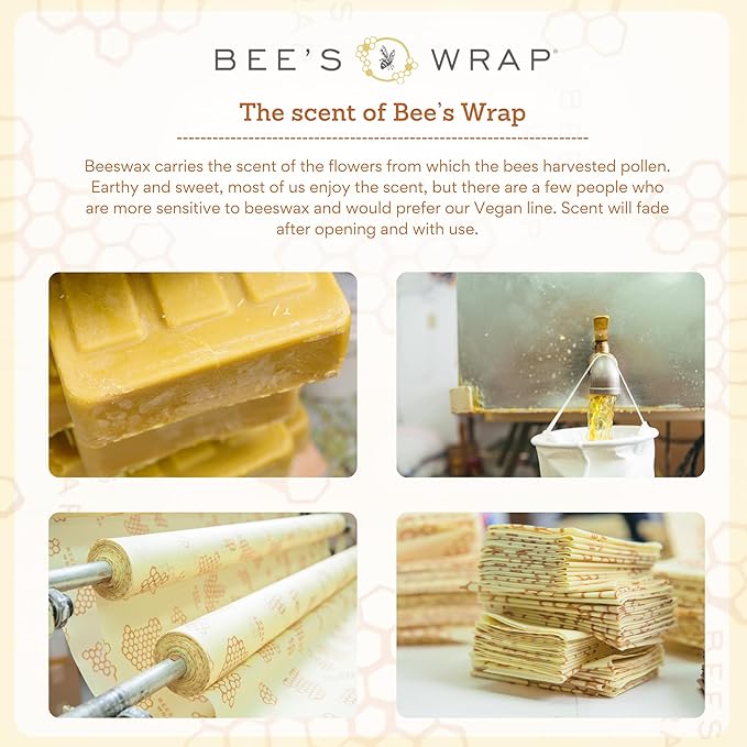 Bee's Wrap Beeswax Wraps for Food - Mushroom Magic 3 Pack (S, M, L) Made in USA Reusable & Organic Food Wraps, Sandwich Wrap & Bowl Covers - Eco-Friendly Alternative to Aluminum Foil & Plastic Wrap-NeatNest