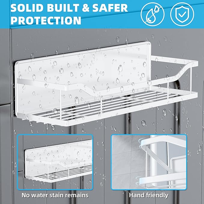 5 Pack Magnetic Shelves for Washing Machine & Refrigerator, Paper towel holder, Movable Powerful Magnetic Spice Racks with Unique Hollow Design, for Laundry Room and Kitchen Organization (White)