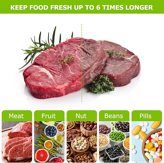 Bonsenkitchen Precut Vacuum Food Sealer Bags 100 Pint 6" x 10", BPA Free, Commercial Grade Textured Food Vacuum Sealer Bag, Thick Embossed Bags for Food Storage and Sous Vide Cooking VB3204-NeatNest