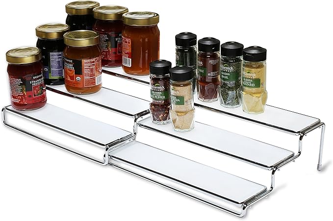 Deco Brothers Spice Rack 3 Tier Expandable Shelf Organizer, Chrome-NeatNest
