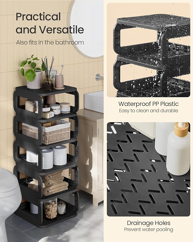 SONGMICS Shoe Rack, Shoe Organizer, 12 Shelves, Shoe Storage, Narrow Shoe Shelf, Open Shelf for Entryway, Living Room, Bathroom, Space-Saving, Ink Black ULPC038B01-NeatNest