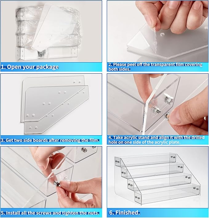 Acrylic Spice Rack, Tiered Spice Rack Shelf Seasoning Organizer for Countertop, Cabinet, Pantry, Kitchen Storage - 4 Tier-NeatNest