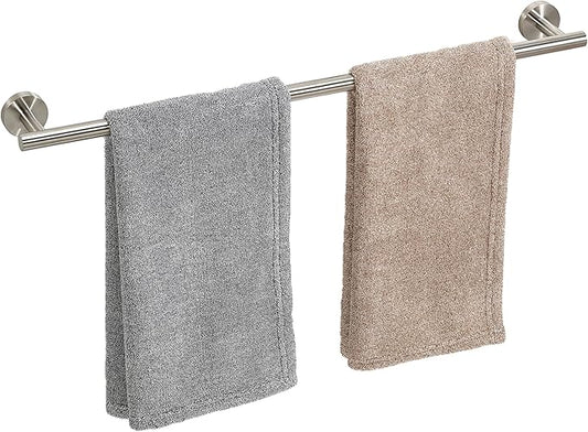 Brushed Nickel Towel Bar, 24 Inch Towel Racks for Bathroom Wall Mounted, Thicken SUS304 Stainless Steel Heavy Duty Hand Towel Holder Organizer, Bathroom Accessories, Total Length 26.5 Inch-NeatNest