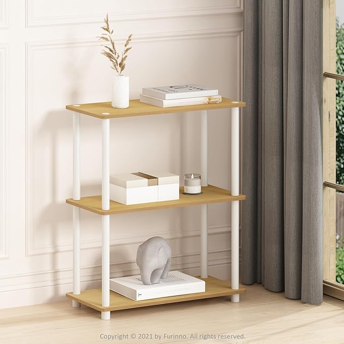Furinno Turn-N-Tube Display Rack, 3-Tier Single, Beech-NeatNest