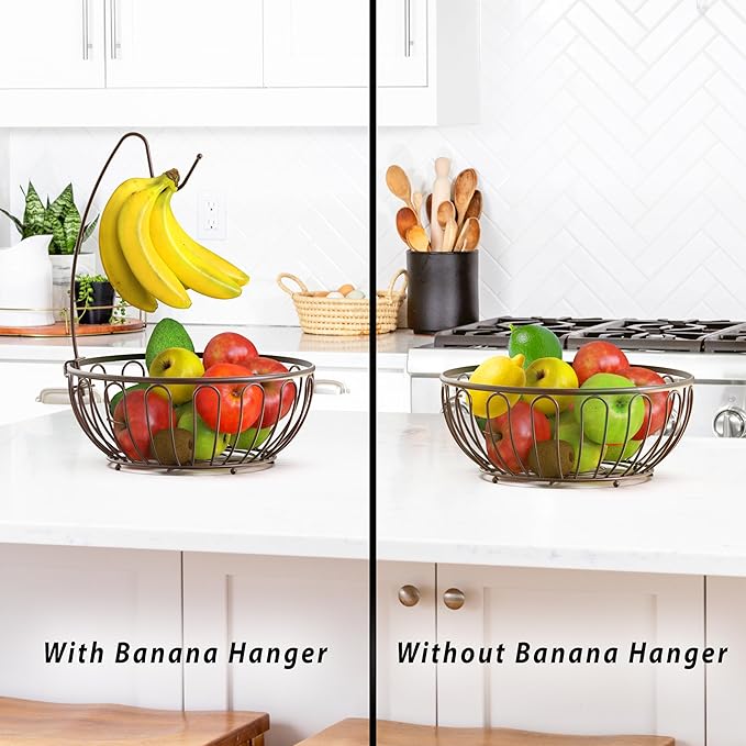 Deco Brothers Fruit Bowl with Banana Holder, Bronze-NeatNest