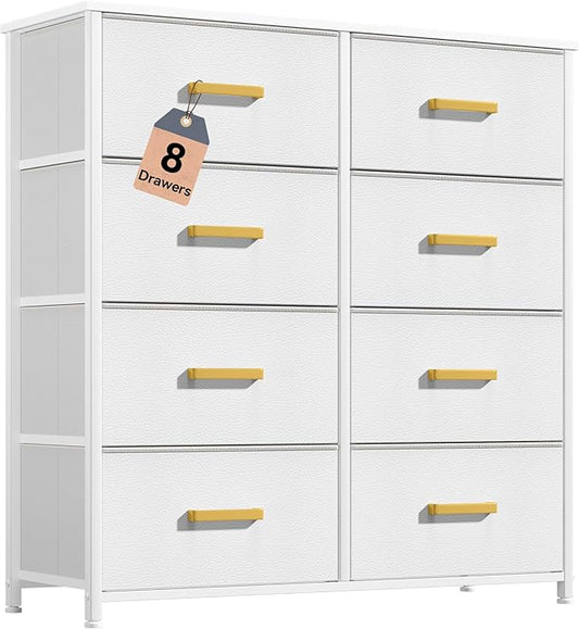 DWVO Fabric Dresser for Room, Tall Storage 8 Drawers, Black Dresser & Chest of Drawers, Storage Drawer Organizer for Closet, Living Room-NeatNest