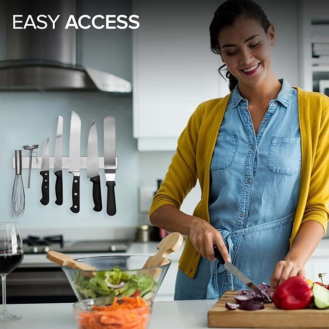 14 Inch Stainless Steel Magnetic Knife Bar - Use as Knife Holder, Knife Rack, Knife Strip, Kitchen Utensil Holder and Tool Holder-NeatNest