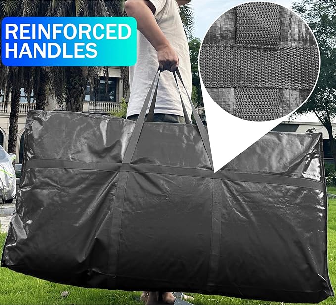 66 Gallon Extra Large Storage Bags, Huge Moving Bags Heavy Duty with Zipper and Stronger Handles, Big Foldable Duffle Bag for Travel - Storage Totes Moving Boxes for College, Christmas Tree, Bedding-NeatNest