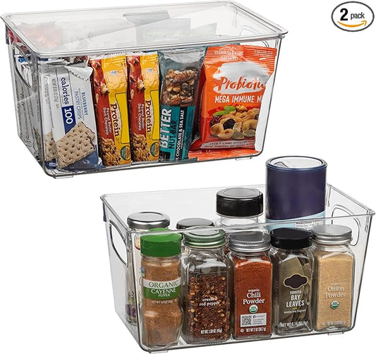 CLEARSPACE Plastic Pantry Organization and Storage Bins with Lids - Perfect Kitchen Organization or Kitchen Storage - Fridge Organizer, Refrigerator Organizer Bins, Cabinet Organizers-NeatNest