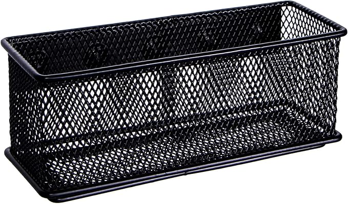 dedoot Magnetic Pencil Holder, Black Mesh Pen Organizer Strong Magnetic Storage Basket Organizes Pens, Pencils, Markers for Whiteboard, Locker, Fridge, Cubicle Desk, Offices 6.3x2.3x2.6inch-NeatNest
