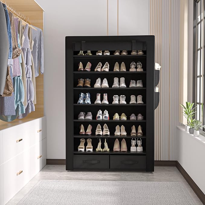 Tall Shoe Rack Dustproof Cabinet Large Capacity 8 Tier Shoe Organizer,32-40 Pairs of Shoes-NeatNest