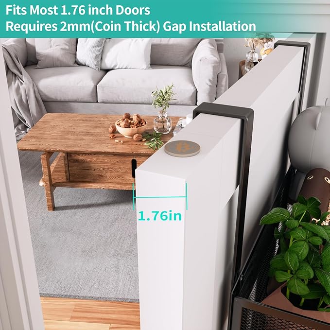 HapiRm Over The Door Hanger with Coat Hooks and 2 Baskets, Rustproof & Waterproof Over The Door Hooks, Storage Organizer for Hats, Bathroom, Kitchen, Bedroom-Black (for 1.76in Doors)