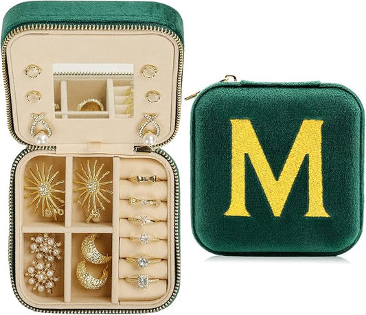 Jenria Mothers Day Gifts for Mon, Travel Jewelry Case for Women, Jewelry Organizer, Jewelry Box, Unique Gifts, Personalized Gifts for Her, Birthday Gifts for Mom, Teen Girl, Girlfriend, Green, M-NeatNest