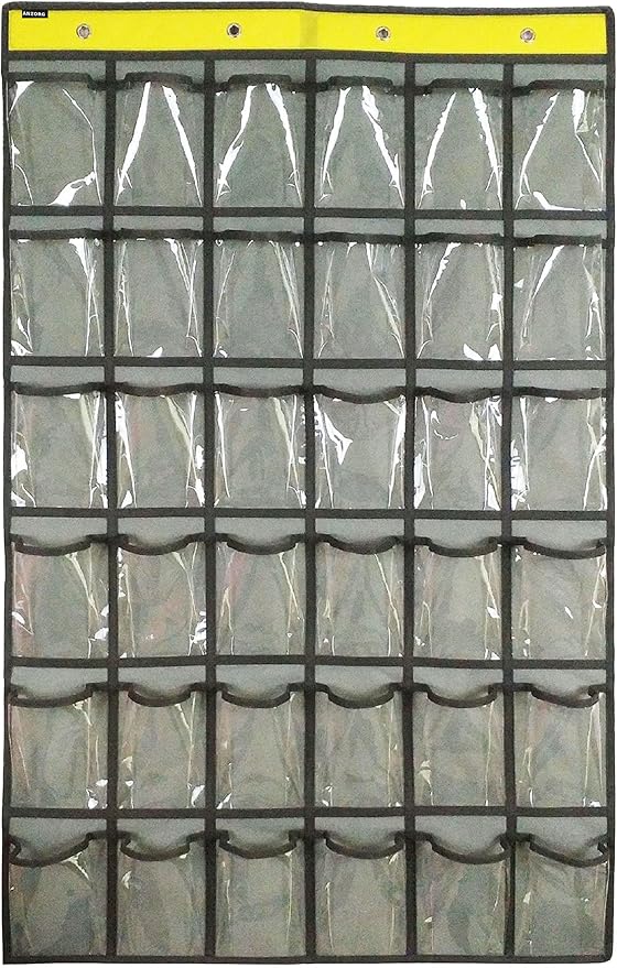 Classroom Cell Phones Organizer Calculators Holder Over Door Hanging Jewelry Organizer Closet Underwear Sock Storage with 36 Clear Pockets-NeatNest