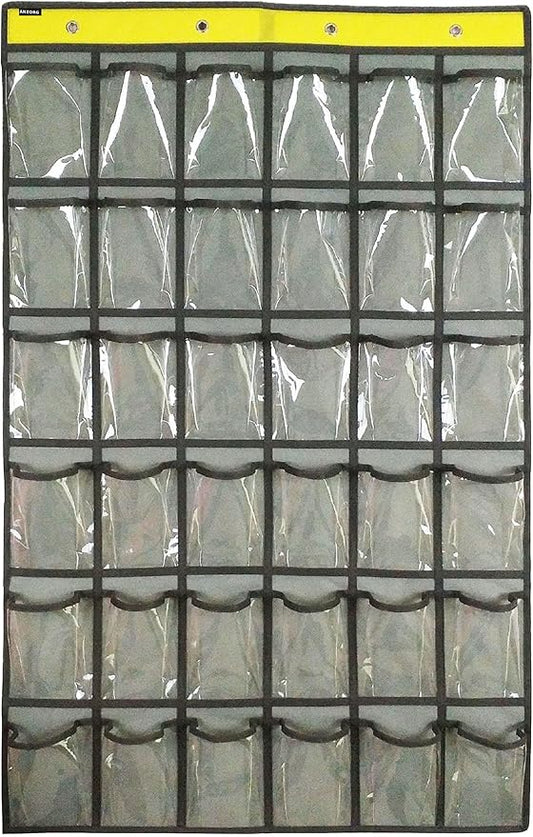 Classroom Cell Phones Organizer Calculators Holder Over Door Hanging Jewelry Organizer Closet Underwear Sock Storage with 36 Clear Pockets-NeatNest