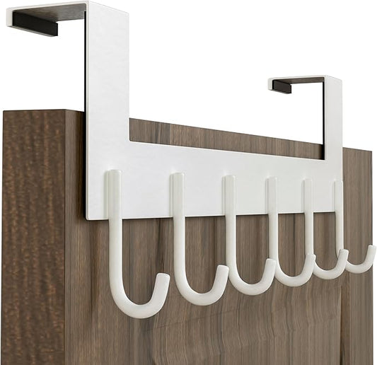 WEBI Over The Door Hook for Hanging Door Hanger,Over Door Towel Rack,Door Coat Rack for Towels,Clothes,Behind Back of Bathroom,White