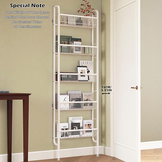 COVAODQ Pantry Spice Rack Narrow Bookshelves Behind The Door for Kids,Multi Pantry Organizer Spice Rack for Kitchen Bedroom-NeatNest