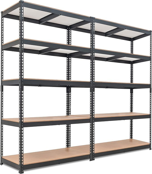 HOMEDANT 5-Tier Laminated Boltless Heavy Duty Metal Shelving Unit Adjustable Garage Storage Utility Rack Shelves Organization Multipurpose Shelf Warehouse Industrial 39.8" W x 18.2" D x 71.3" H 2Pack-NeatNest