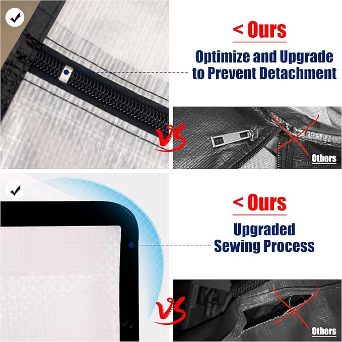 Cosy Family 8 Pack Heavy Duty Extra Large Moving Bags with Backpack Straps - Strong Handles & Zippers, Storage Totes For Space Saving, Fold Flat, Alternative to Moving Box (40 gal, Clear)-NeatNest