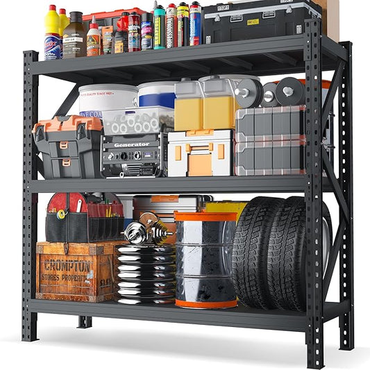 Heavy Duty Garage Shelving Unit - 8500 lbs Capacity, Industrial Metal Storage Rack, Adjustable Steel Rack for Garage, Warehouse, Basement, Pantry (67" W x 19.7" D x 63" H)-NeatNest